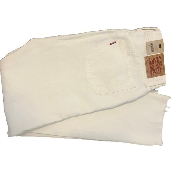 NWT Levi's 501 Original, High Rise, Straight Leg, Distressed Jean, White, 29x30 - Picture 3 of 11